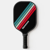 Raquette De Pickleball Rétro Rayé Camouflé avec Nom (Recto)