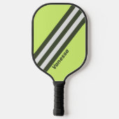 Raquette De Pickleball Rétro Rayures Éclaircies avec Nom (Verso)