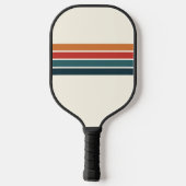 Raquette De Pickleball Retro Stripes Nom personnalisé (Verso)