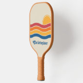 Raquette De Pickleball Retro Style Sunrise Pastel Rainbow nom de script (Gauche)