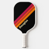Raquette De Pickleball Rétro VHS Rayures avec Nom (Verso)