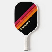 Raquette De Pickleball Rétro VHS Rayures avec Nom (Recto)