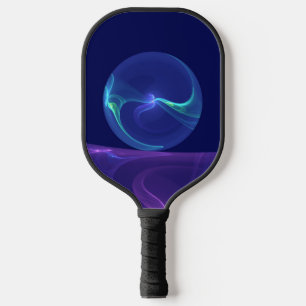 Raquette De Pickleball Rêve Abstrait Violet Bleu Lumineux Art Fractal