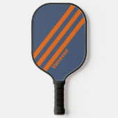 Raquette De Pickleball Rive-soleil rétro Trois bandes avec nom (Recto)