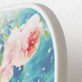 Raquette De Pickleball Romantique bleu customisé noms de couple picklebal (Détail gauche)