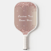 Raquette De Pickleball Rose Blush Parties scintillant Nom du texte Pickle (Verso)