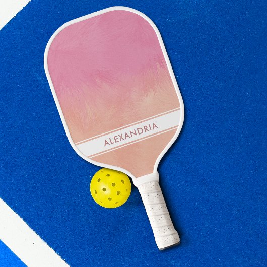Raquette De Pickleball Rose Blush Peach Stylish Dreamy Abstrait Chic Cute
