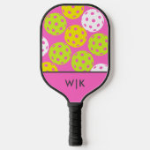 Raquette De Pickleball Rose Cool Moderne Monogrammée (Recto)