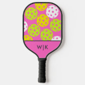 Raquette De Pickleball Rose Cool Moderne Monogrammée (Verso)
