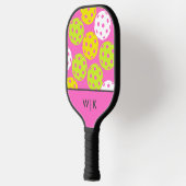 Raquette De Pickleball Rose Cool Moderne Monogrammée (Gauche)