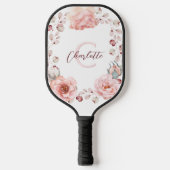 Raquette De Pickleball Rose d'aquarelle Wreath personnalisée | BLANCHE (Recto)