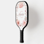 Raquette De Pickleball Rose d'aquarelle Wreath personnalisée | BLANCHE (Gauche)