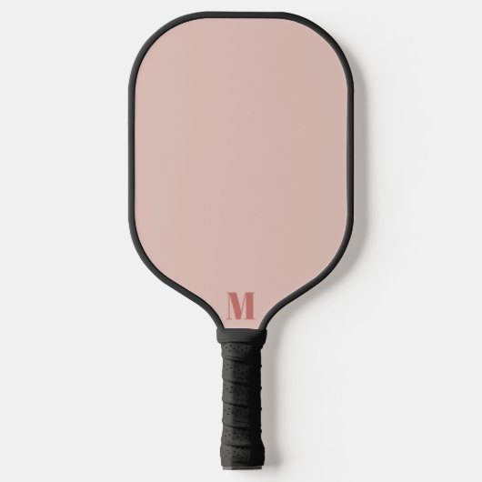 Raquette De Pickleball Rose et vieux Rose moderne Monogramme (Recto)