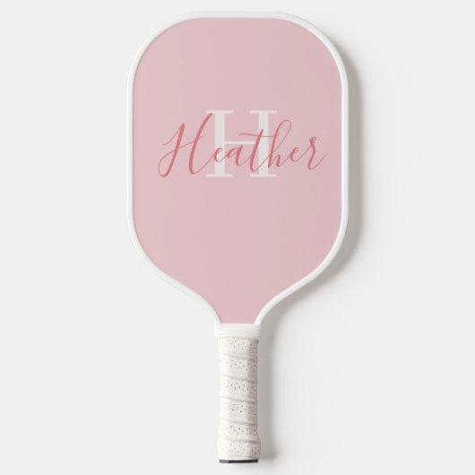 Raquette De Pickleball Rose Féminin avec Nom et Initiale (Recto)