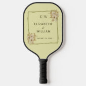 Raquette De Pickleball Rose Frame – Monogram Celestial Yellow Wedding (Recto)