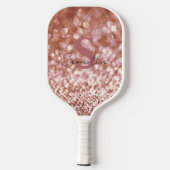Raquette De Pickleball Rose Gold parties scintillant élégant monogrammed (Verso)