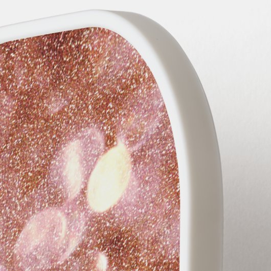 Raquette De Pickleball Rose Gold parties scintillant élégant monogrammed (Détail gauche)