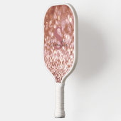 Raquette De Pickleball Rose Gold parties scintillant élégant monogrammed (Gauche)