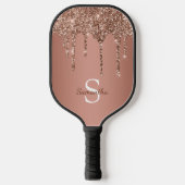 Raquette De Pickleball Rose Gold Parties scintillant Étincelles Nom du mo (Recto)
