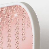 Raquette De Pickleball Rose Gold Sparkle Diamond Script (Détail gauche)