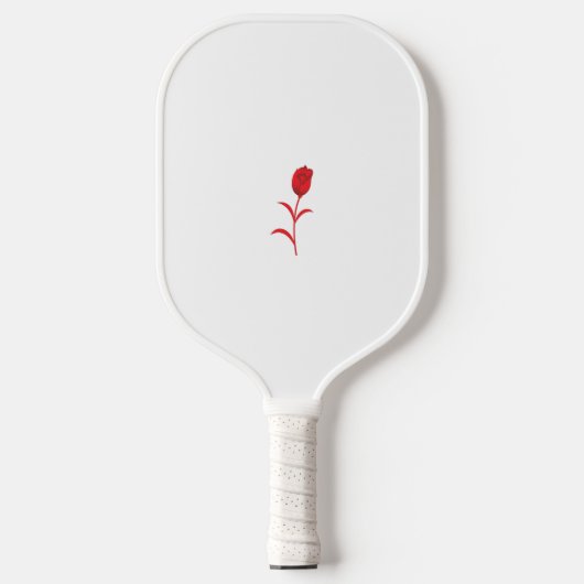 Raquette De Pickleball Rose Madder, Rouge lave, design floral (Recto)