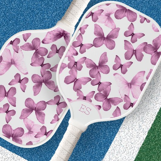 Raquette de pickleball rose papillon mignonne