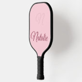 Raquette De Pickleball Rose pastel uni monogrammé (Gauche)