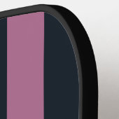 Raquette De Pickleball rose rayé | nom personnalisé marine (Détail gauche)