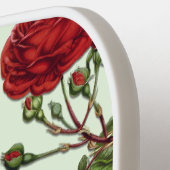 Raquette De Pickleball Rose Red Long Stem Motif Mint Green Arrière - plan (Détail gauche)