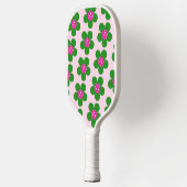 Raquette De Pickleball Rose + Vert fleurs de preppy mignonette girly (Gauche)