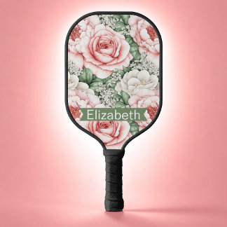Raquette De Pickleball Roses Roses Personnalisées