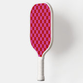 Raquette De Pickleball Rouge + Pink Check À damiers Motif de tableau de b (Gauche)