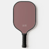Raquette De Pickleball Rouge rose simple avec Initiales Monogrammes (Verso)