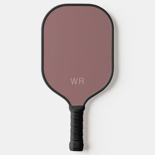 Raquette De Pickleball Rouge rose simple avec Initiales Monogrammes (Verso)