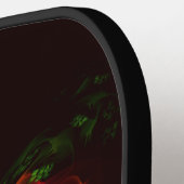 Raquette De Pickleball Rouge Vert Floral Moderne Art Abstrait Motif #02 (Détail gauche)