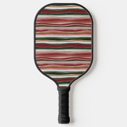 Raquette De Pickleball Rouges Vertes Blush Rayures Blanches (Recto)