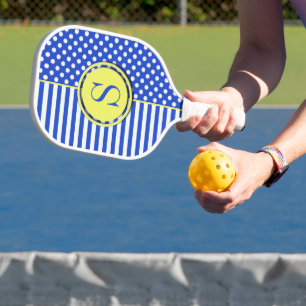 Raquette De Pickleball Royal Blue Pois et stries-Monogram STaylor