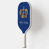 Raquette De Pickleball Royal Faux Gold Crown Blue Customisé (Gauche)