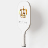 Raquette De Pickleball Royal Faux Gold Crown White Nom Customisé (Gauche)