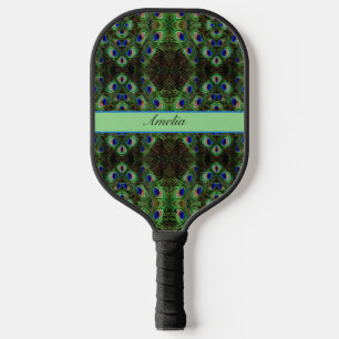 Raquette De Pickleball Royal Plumage - Luxe Peacock Motif en plumes
