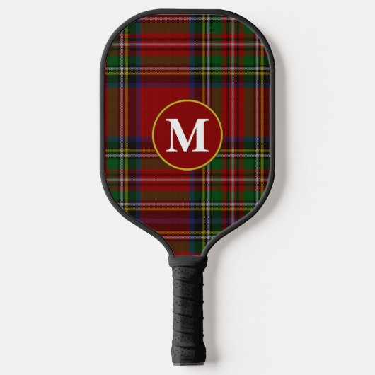 Raquette De Pickleball Royal Stewart Tartan Royal Stuart Plaid Monogramme (Recto)