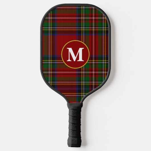 Raquette De Pickleball Royal Stewart Tartan Royal Stuart Plaid Monogramme (Verso)