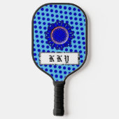 Raquette De Pickleball Ruban de fleurs bleues par Kenneth Yoncich (Verso)