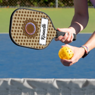 Raquette De Pickleball Ruban de fleurs Brown par Kenneth Yoncich