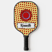 Raquette De Pickleball Ruban de fleurs rouges par Kenneth Yoncich (Recto)