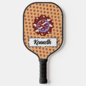 Raquette De Pickleball Ruban de la camionnette de Bourgogne et d'ivoire p (Recto)