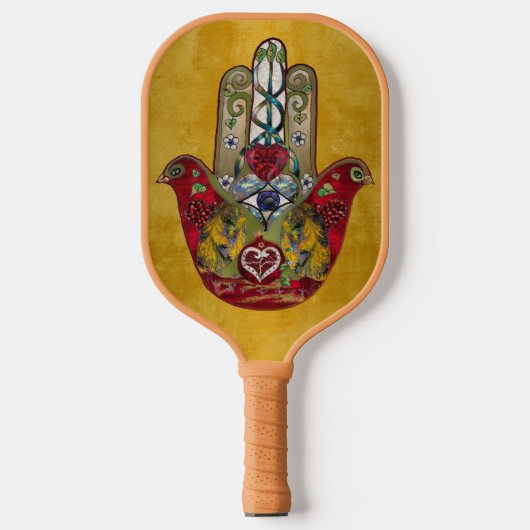 Raquette De Pickleball Ruby Pomegranate Heart Red Bird Hamsa (Recto)