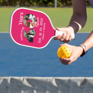 Raquette De Pickleball Ruby Red 40th Mariage Anniversary 11 Photo Collage
