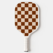 Raquette De Pickleball Rust brown and beige checkerboard pattern (Verso)