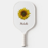 Raquette De Pickleball Rustic Sunflower Boho Botanical Personalized (Verso)